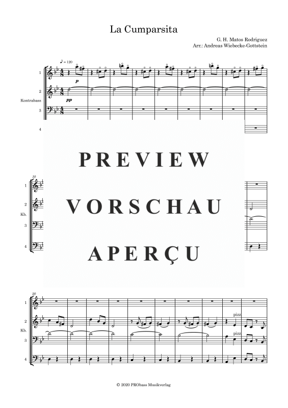 gallery: La Cumparsita, , Double Bass Quartet