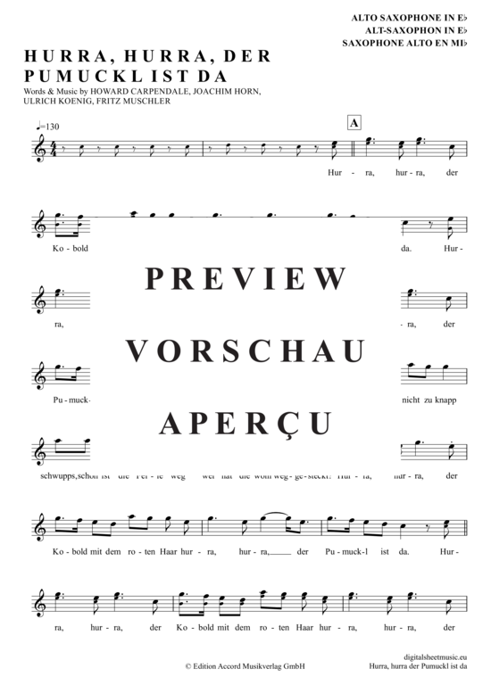 gallery: Hurra, Hurra, Der Pumuckl Ist Da , Pumuckl, (Alt-Sax)