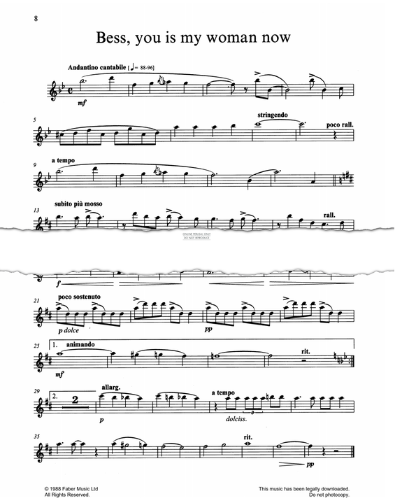 Product gallery: Page 1 of 1 Bess, You Is My Woman (from PORGY AND BESS®), George Gershwin