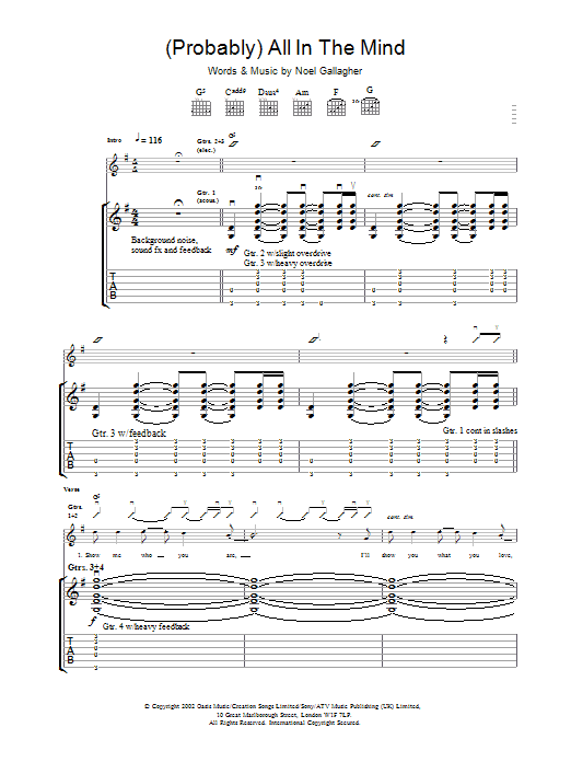 Product gallery: Page 1 of 1 (Probably) All In The Mind, Oasis