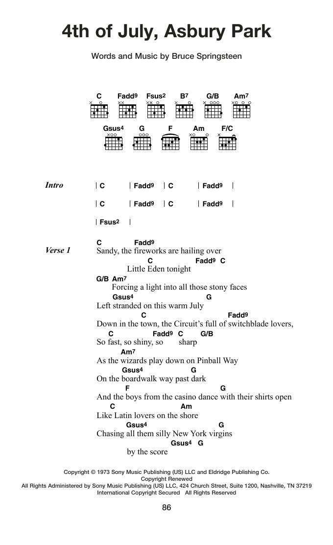 Produktgalerie: Seite 1 von 1 4th of July, Asbury Park, Bruce Springsteen, Gitarre