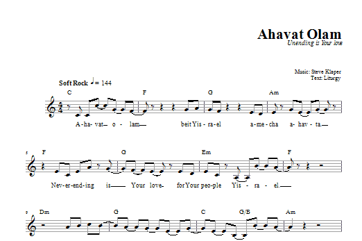 Product gallery: Page 1 of 1 Ahavat Olam, Steve Klaper