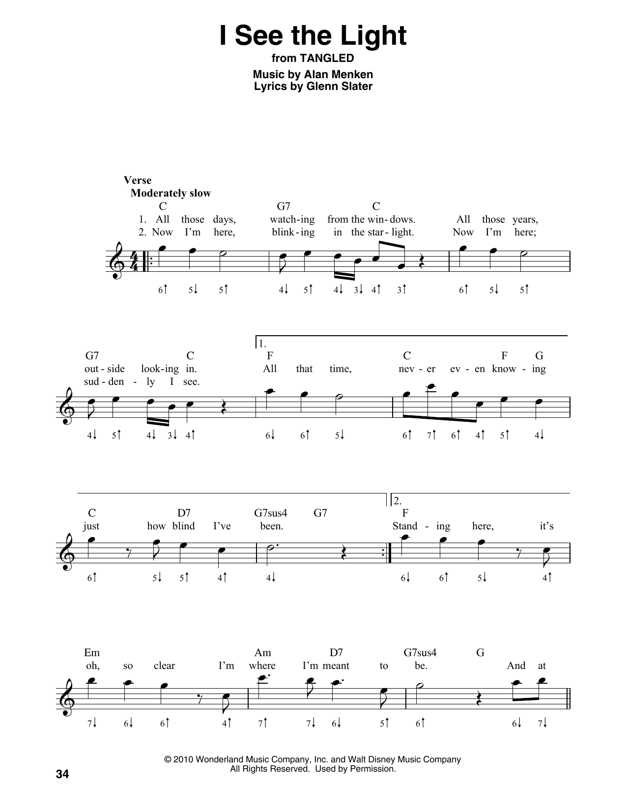 Product gallery: Page 1 of 1 I See The Light (from Tangled), Alan Menken