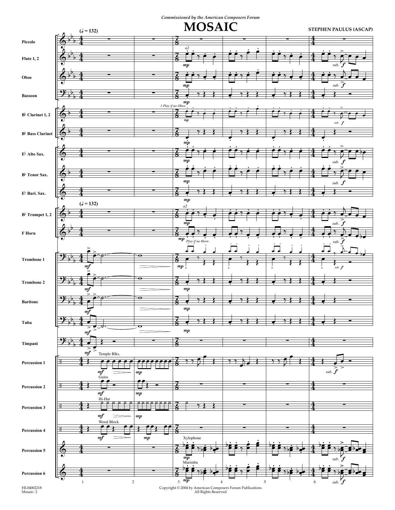 Product picture to: Mosaic - Full Score