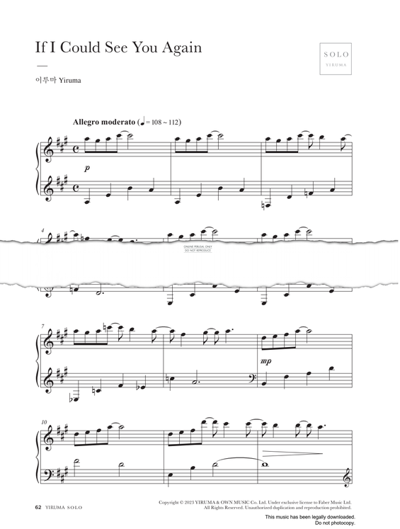 Produktgalerie: Seite 1 von 1 If I Could See You Again, Yiruma, Klavier
