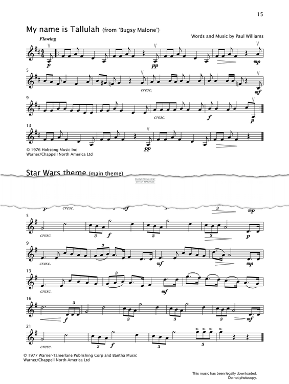 Produktgalerie: Seite 1 von 1 My Name Is Tallulah (from 'Bugsy Malone'), Paul Williams, Violine