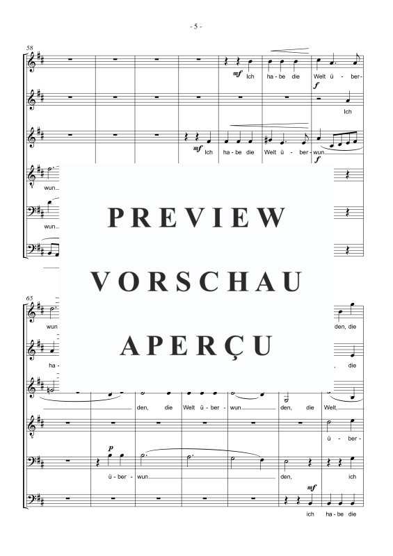 Produktgalerie: Seite 8 von 11 In der Welt habt ihr Angst, , Motette für 6-stimmigen Chor SSATBB