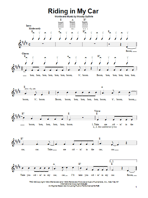 Product gallery: Page 1 of 1 Riding In My Car, Woody Guthrie