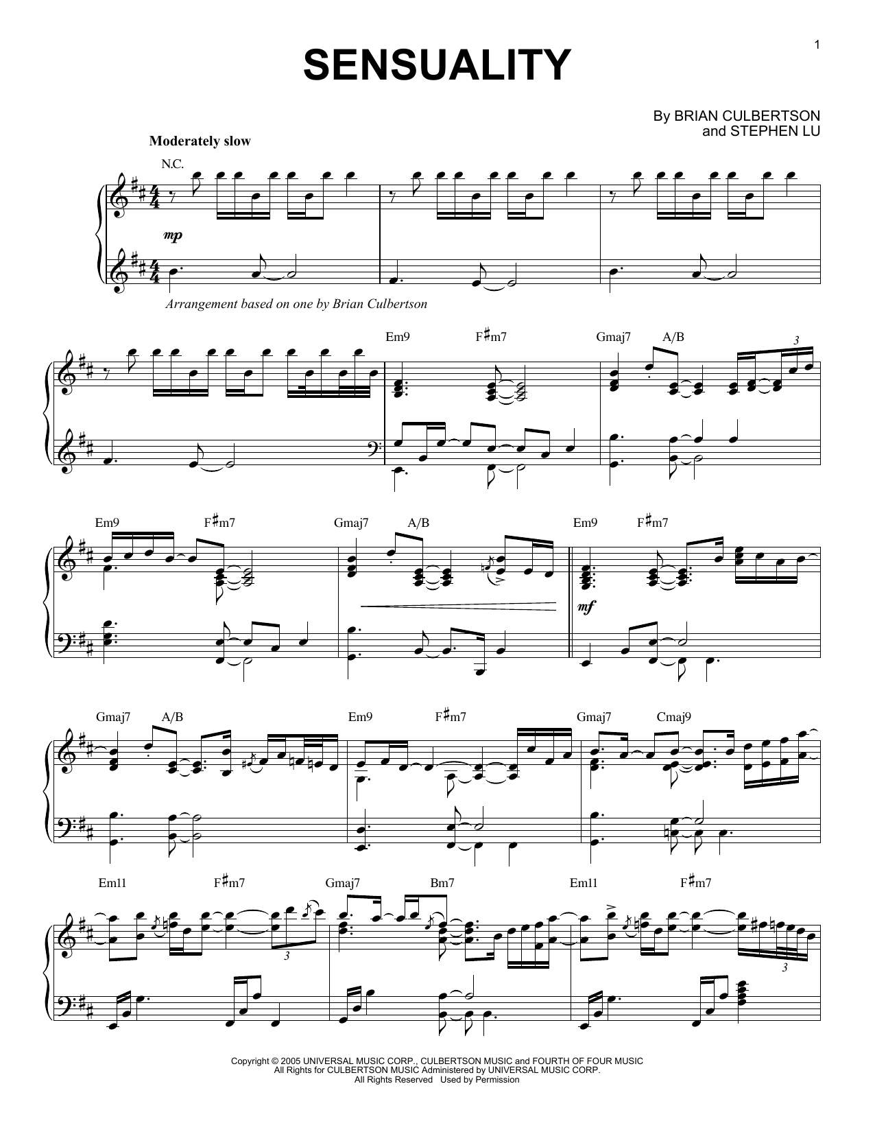 Product gallery: Page 1 of 1 Sensuality, Brian Culbertson