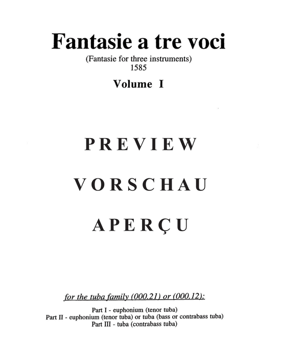 Produktgalerie: Seite 3 von 21 Fantasie a tre voci (fantasie for three instruments) , , Tubatrio