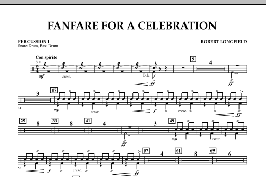 Produktgalerie: Seite 1 von 1 Fanfare For A Celebration - Percussion 1, Robert Longfield, Ensemble
