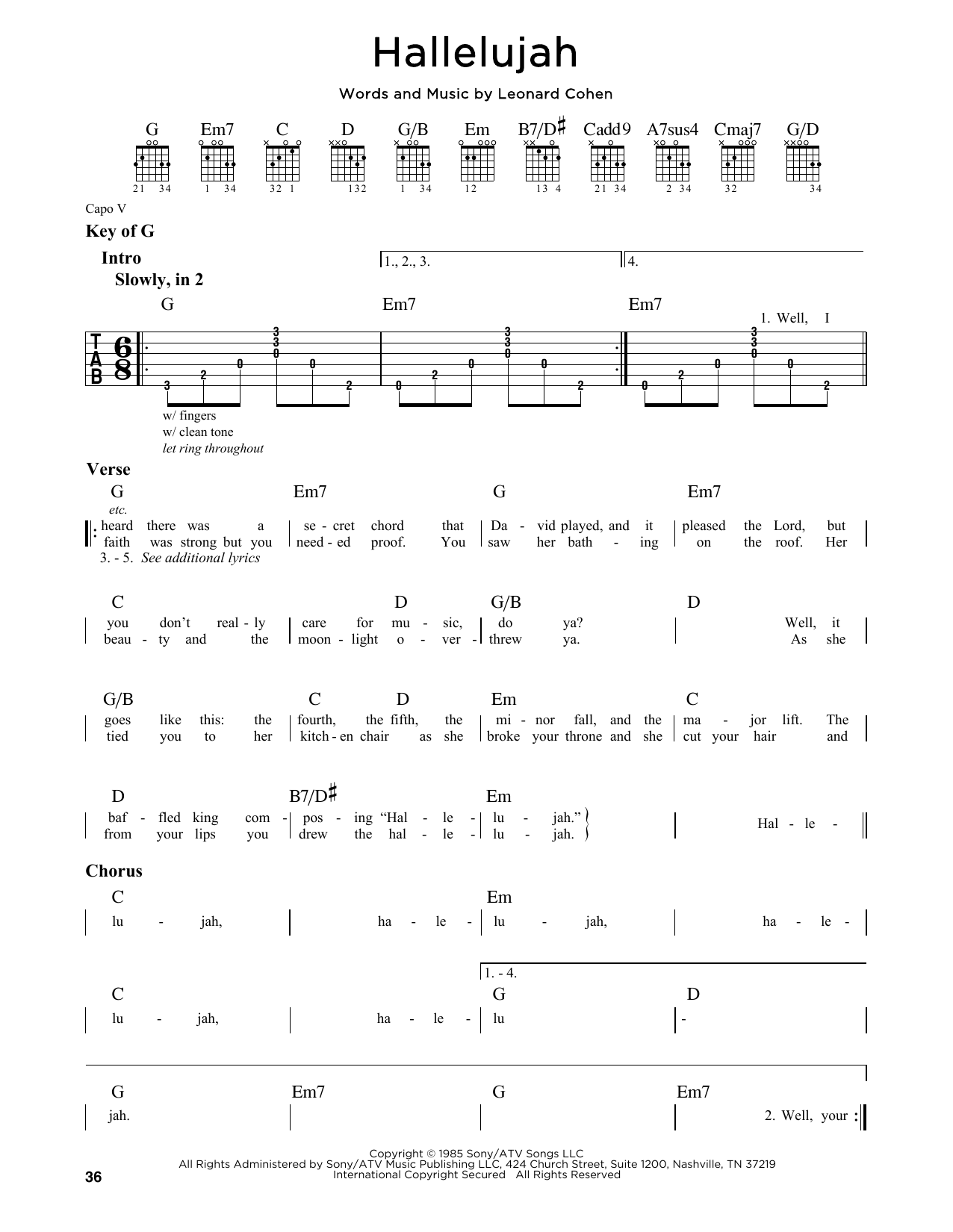 Produktgalerie: Seite 1 von 1 Hallelujah, Leonard Cohen