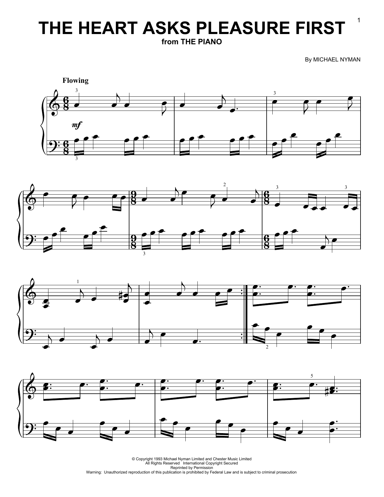 Produktgalerie: Seite 1 von 1 The Heart Asks Pleasure First (from The Piano), Michael Nyman, Klavier