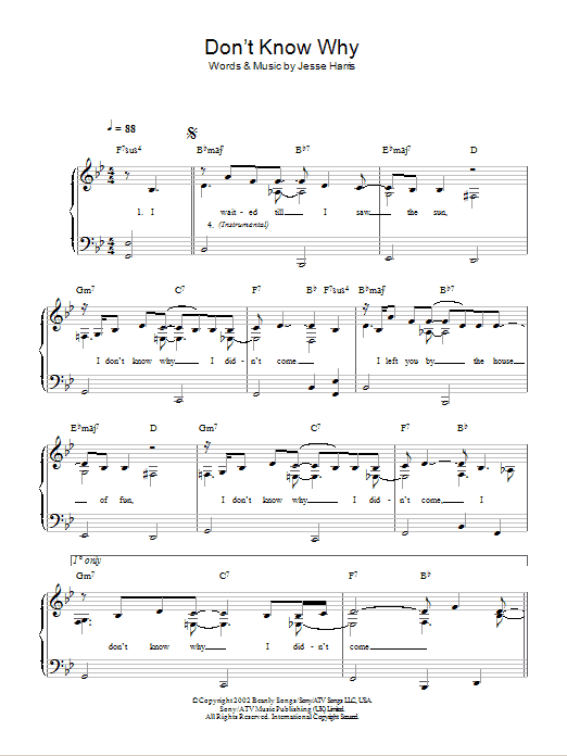 Produktgalerie: Seite 1 von 1 Don't Know Why, Norah Jones, Klavier