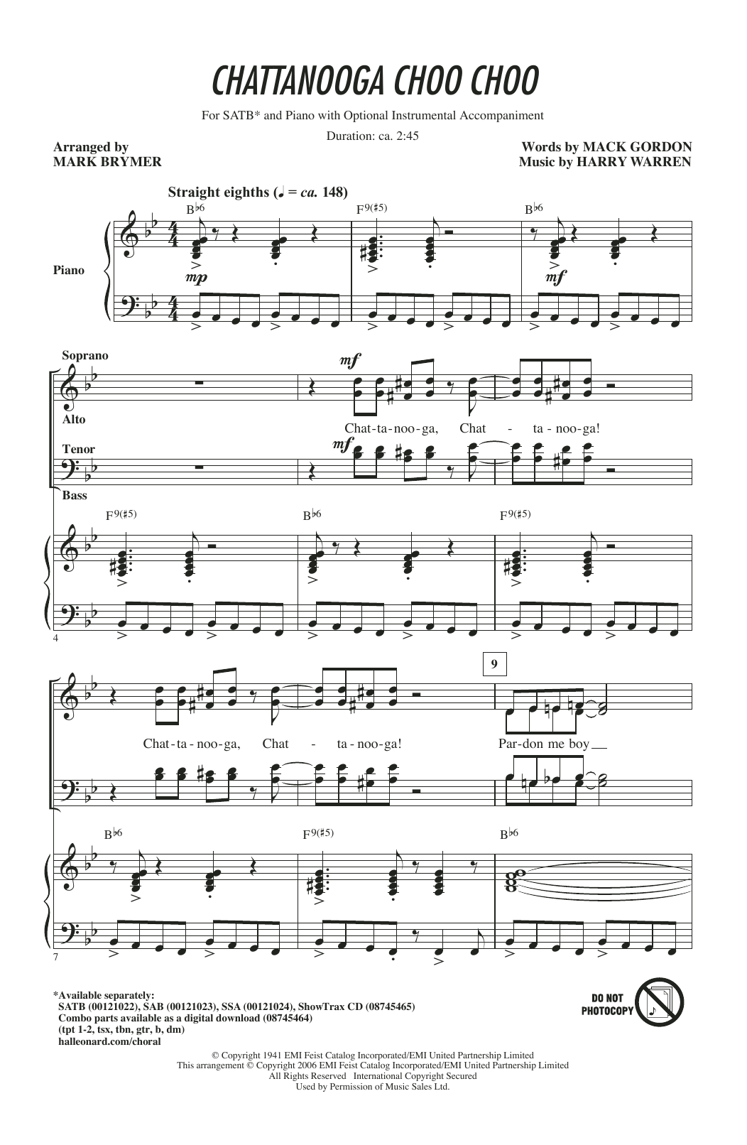 Produktgalerie: Seite 1 von 1 Chattanooga Choo Choo, Mark Brymer, Chor