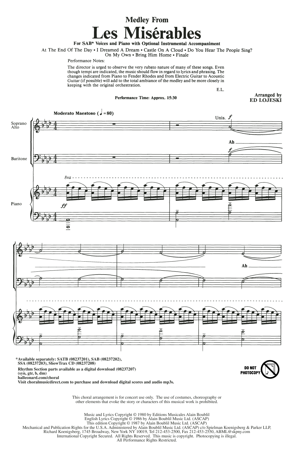 Produktbild zu: Les Miserables (Choral Medley) (arr. Ed Lojeski)