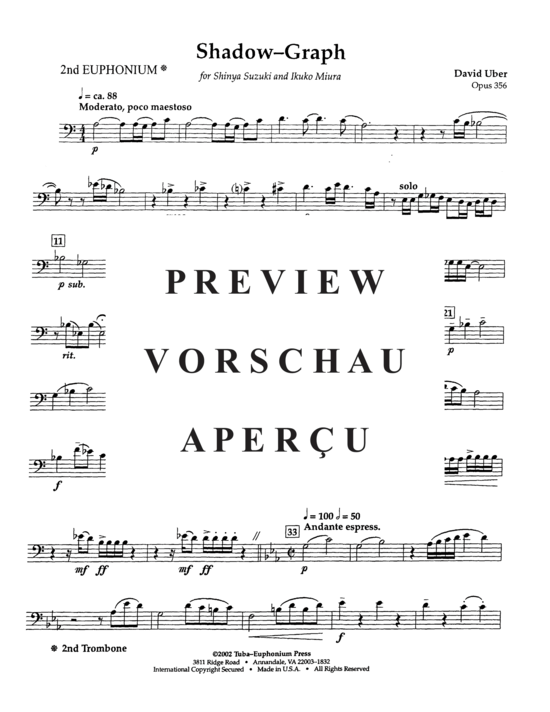Product gallery: Page 17 of 21 Shadow-Graph , , (Euphonium Quartet)