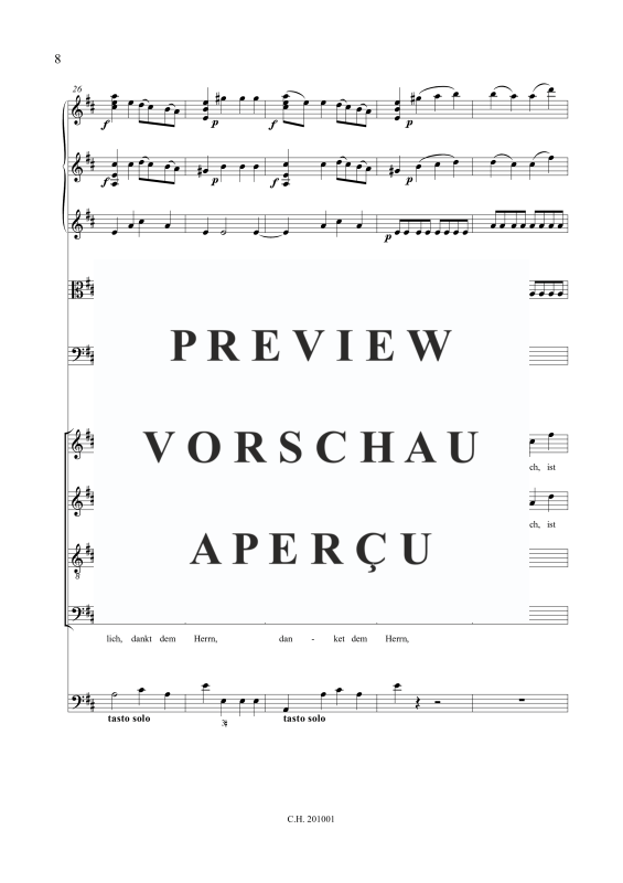 gallery: Danket dem Herrn (Psalm 118), , Gemischtes Ensemble SATB, Streicher Quartett, Violone und BC