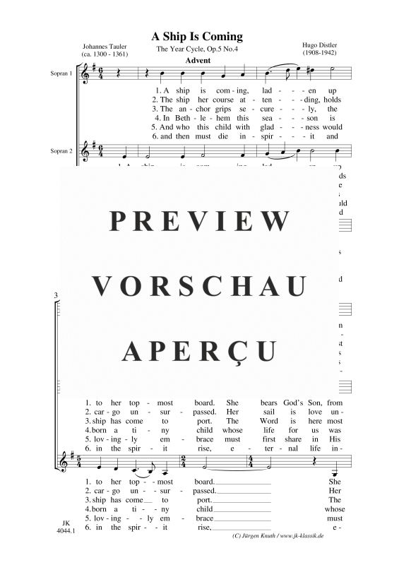 gallery: A Ship Is Coming, , (Frauenchor SSA)