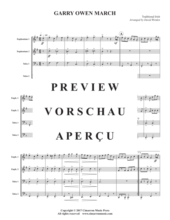 Product gallery: Page 3 of 11 Garry Owen March , , (Tuba Quartet EETTt)