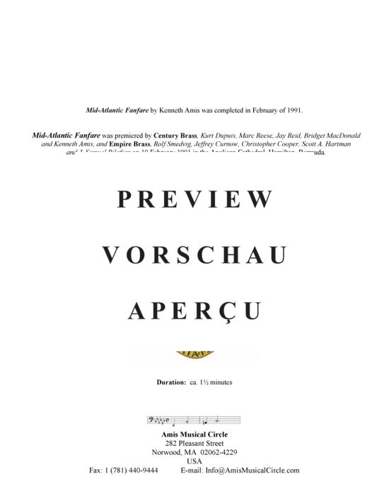 Produktgalerie: Seite 3 von 21 Mid-Atlantic Fanfare , , (Doppel-Blechbläserquintett)