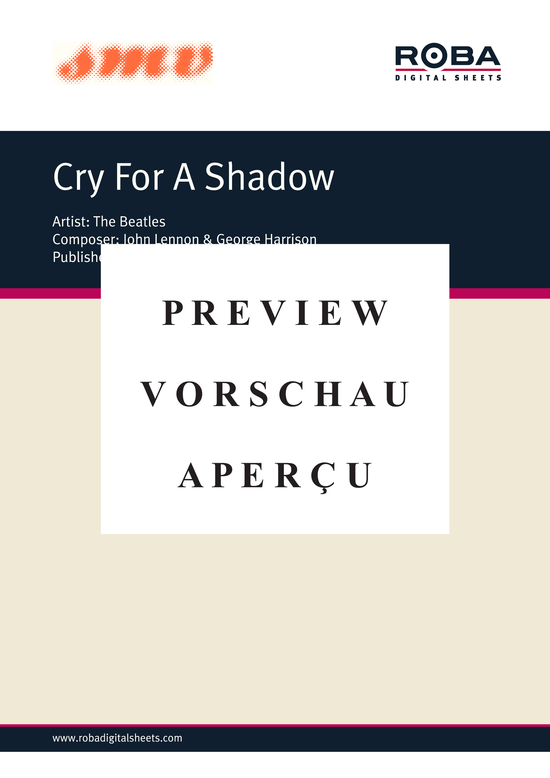 Product gallery: Page 2 of 3 Cry for a shadow , Beatles, The, Piano Solo