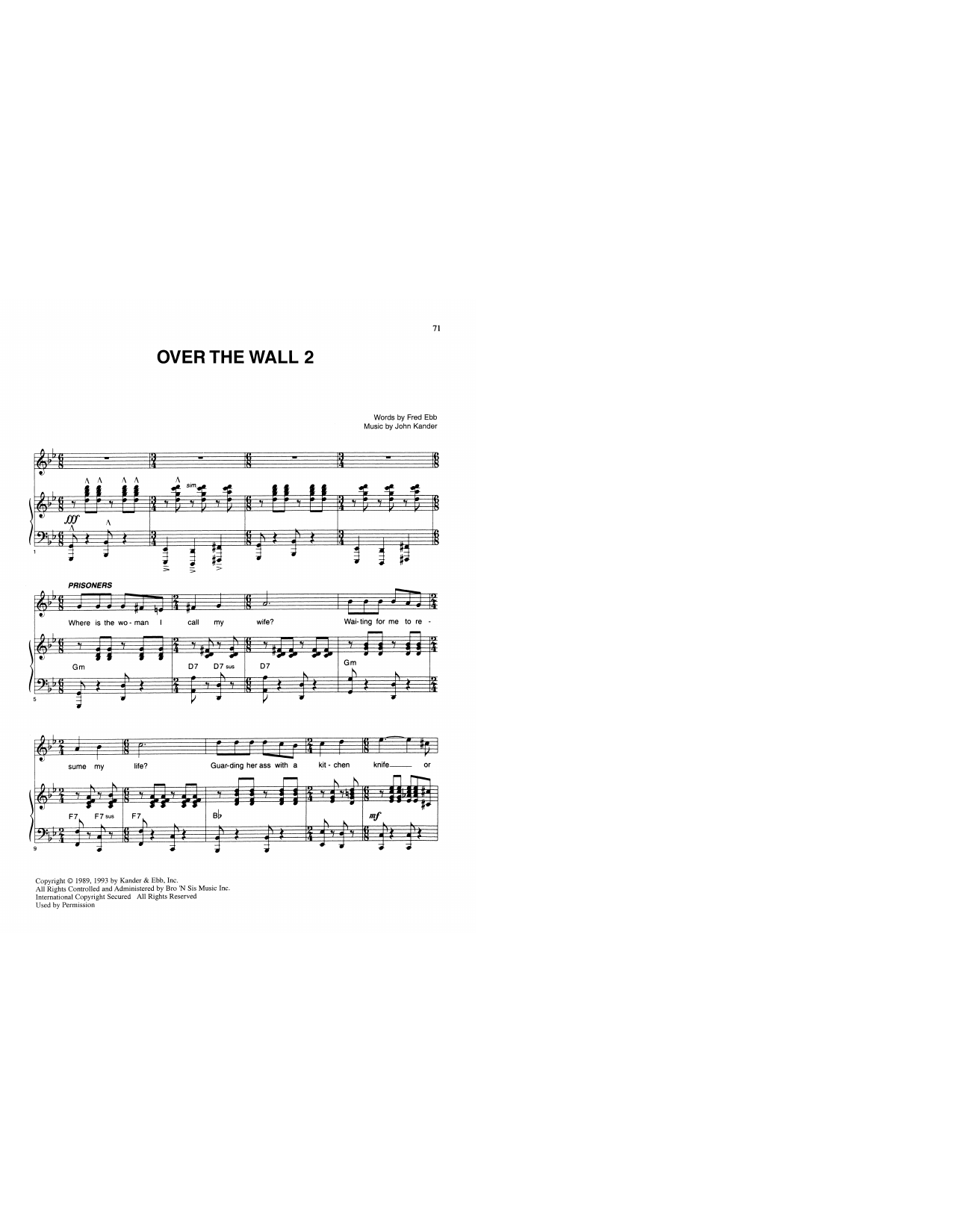 Produktbild zu: Over The Wall 2 (from Kiss Of The Spider Woman)