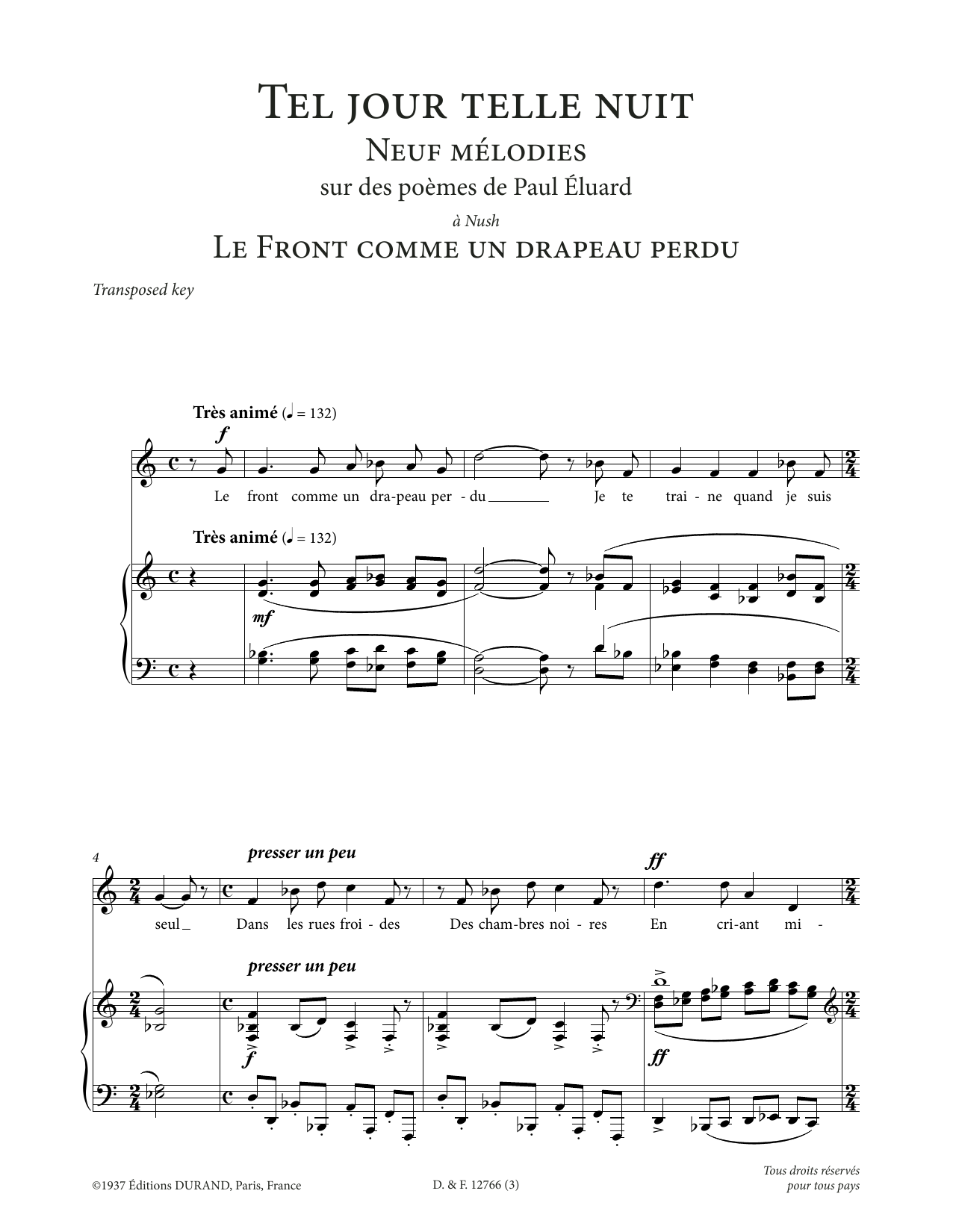 Produktbild zu: Le front comme un drapeau perdu (Low Voice)