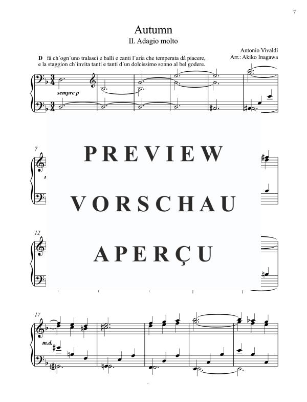 Product gallery: Page 8 of 11 Autumn (from: Four Seasons - 3 movements), Inagawa, Akiko, Klavier Solo