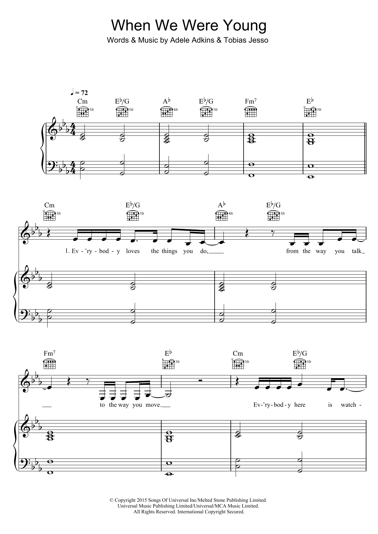 Produktgalerie: Seite 1 von 1 When We Were Young, Adele, Gesang, Gitarre, Klavier