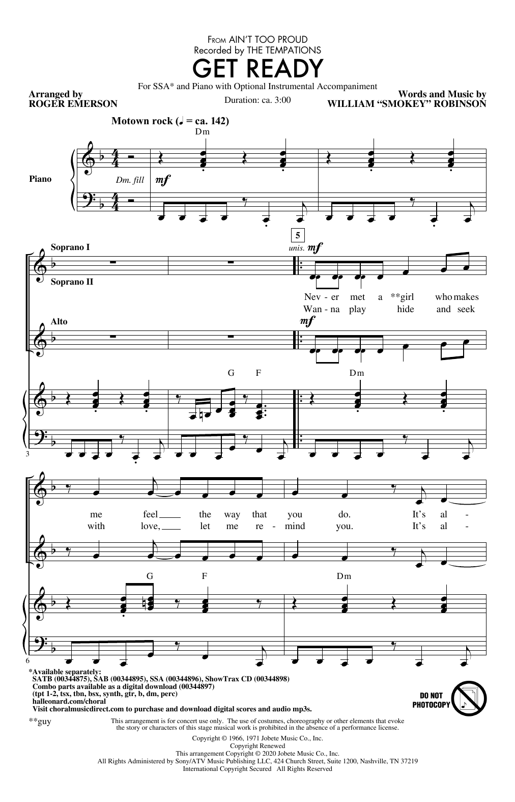 Produktgalerie: Seite 1 von 1 Get Ready (from Ain't Too Proud) (arr. Roger Emerson), The Temptations, Chor