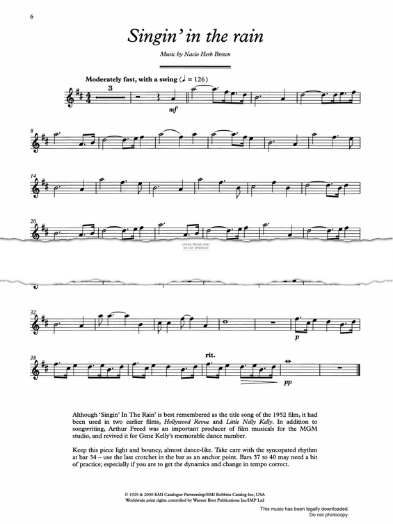 Product gallery: Page 1 of 1 Singin' In The Rain (from 'Singin' In The Rain'), Nacio Herb Brown
