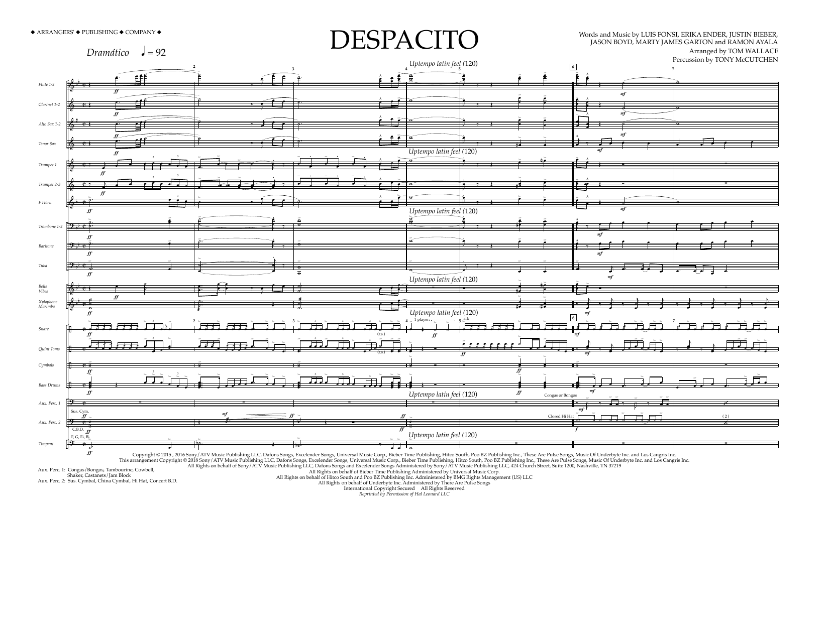 Produktbild zu: Despacito (arr. Tom Wallace) - Full Score