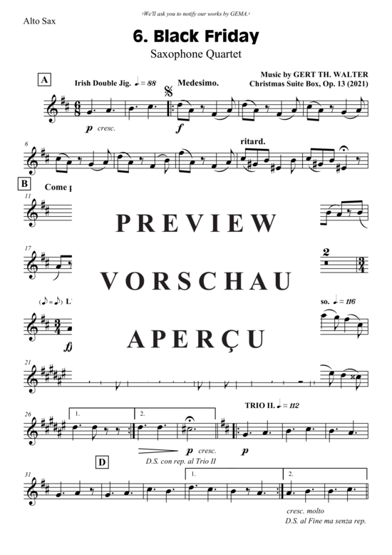 gallery: Black Friday , , (Saxophon Quartett SATB)