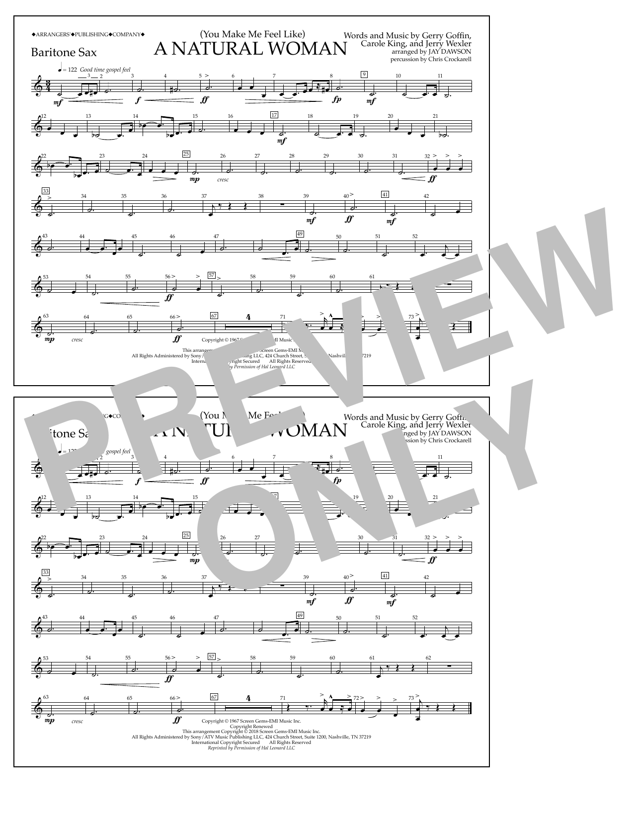 Product picture to: (You Make Me Feel Like) A Natural Woman (arr. Jay Dawson) - Baritone Sax