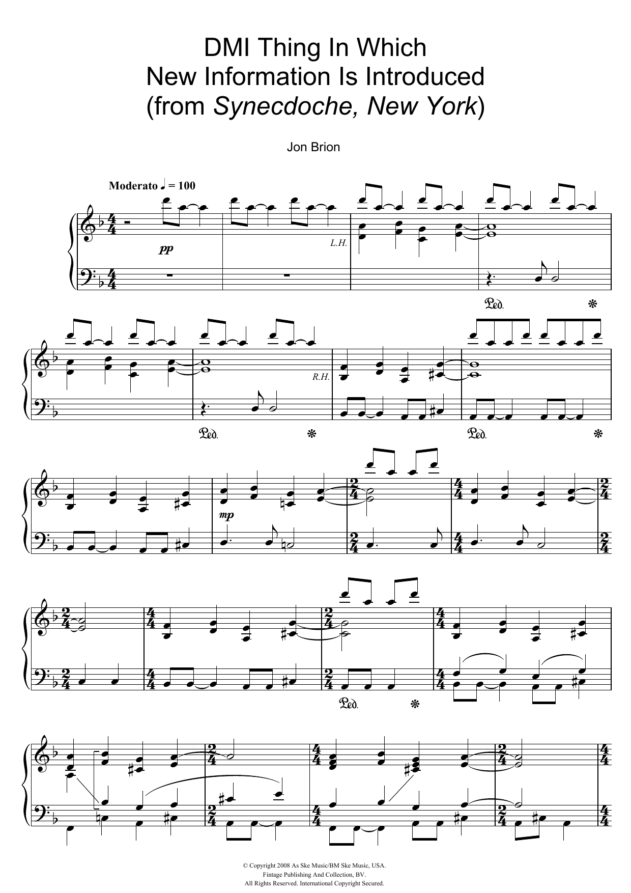 Product gallery: Page 1 of 1 DMI Thing In Which New Information Is Introduced (from Synecdoche, New York), Jon Brion