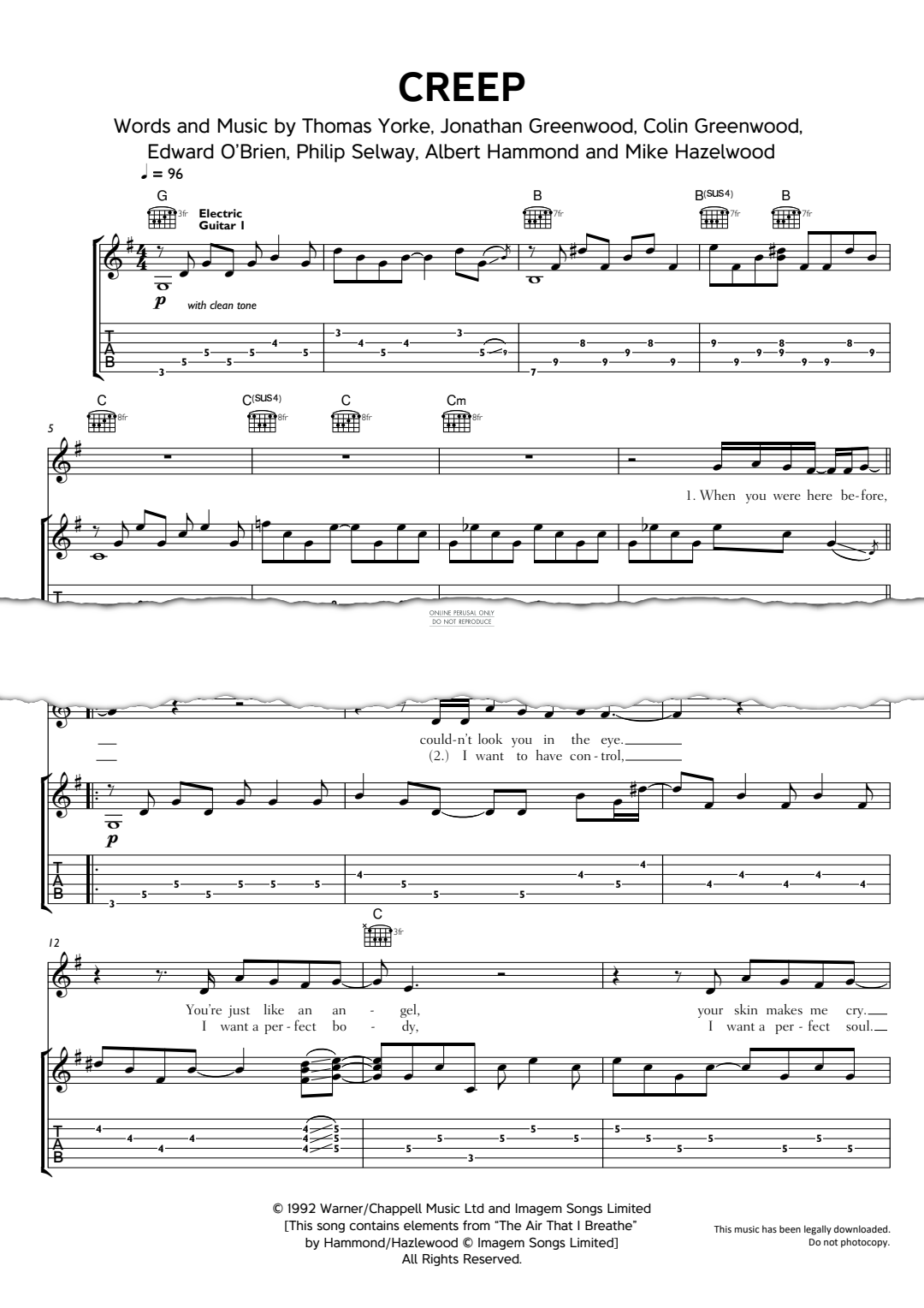 Product gallery: Page 1 of 1 Creep, Radiohead