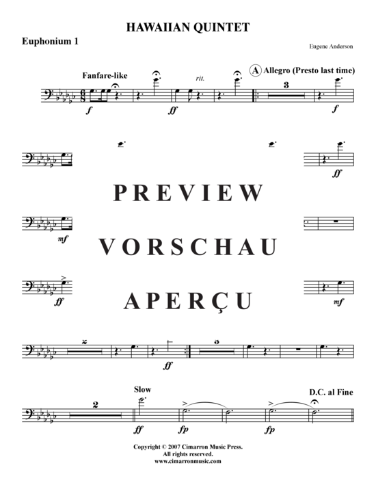 Product gallery: Page 4 of 11 Hawaiian Quintett 88 , , (Tuba-Ensemble: Baritone/Pos+Tuba)