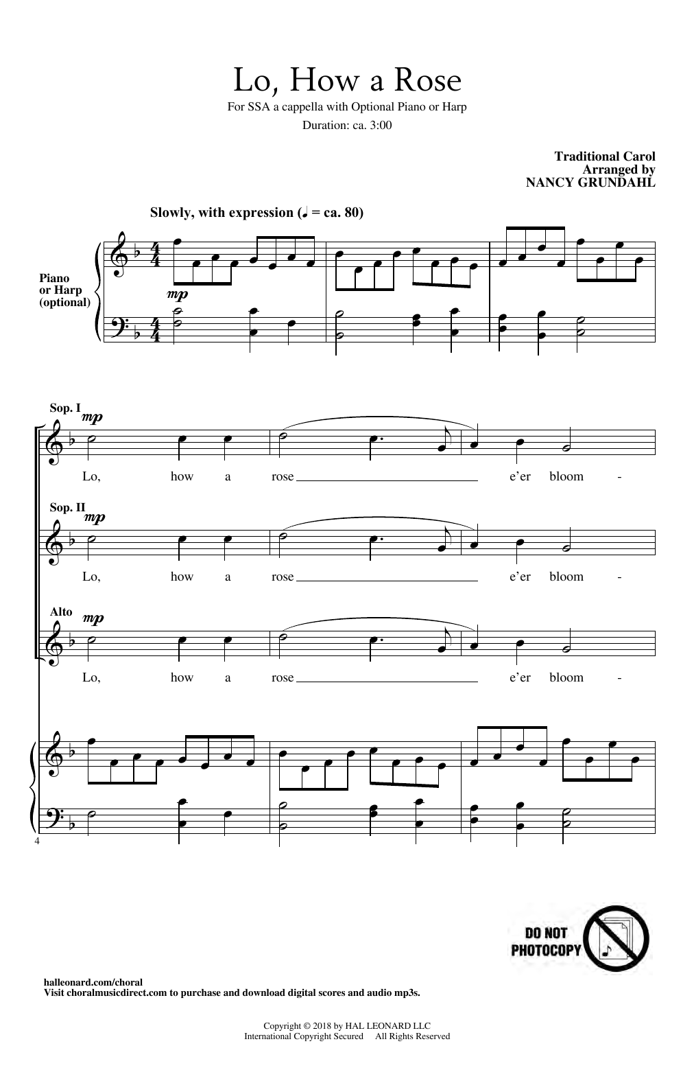 Product gallery: Page 1 of 1 Lo, How A Rose (arr. Nancy Grundahl), Traditional Carol