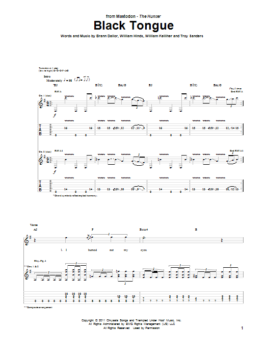 Produktgalerie: Seite 1 von 1 Black Tongue, Mastodon, Gitarre