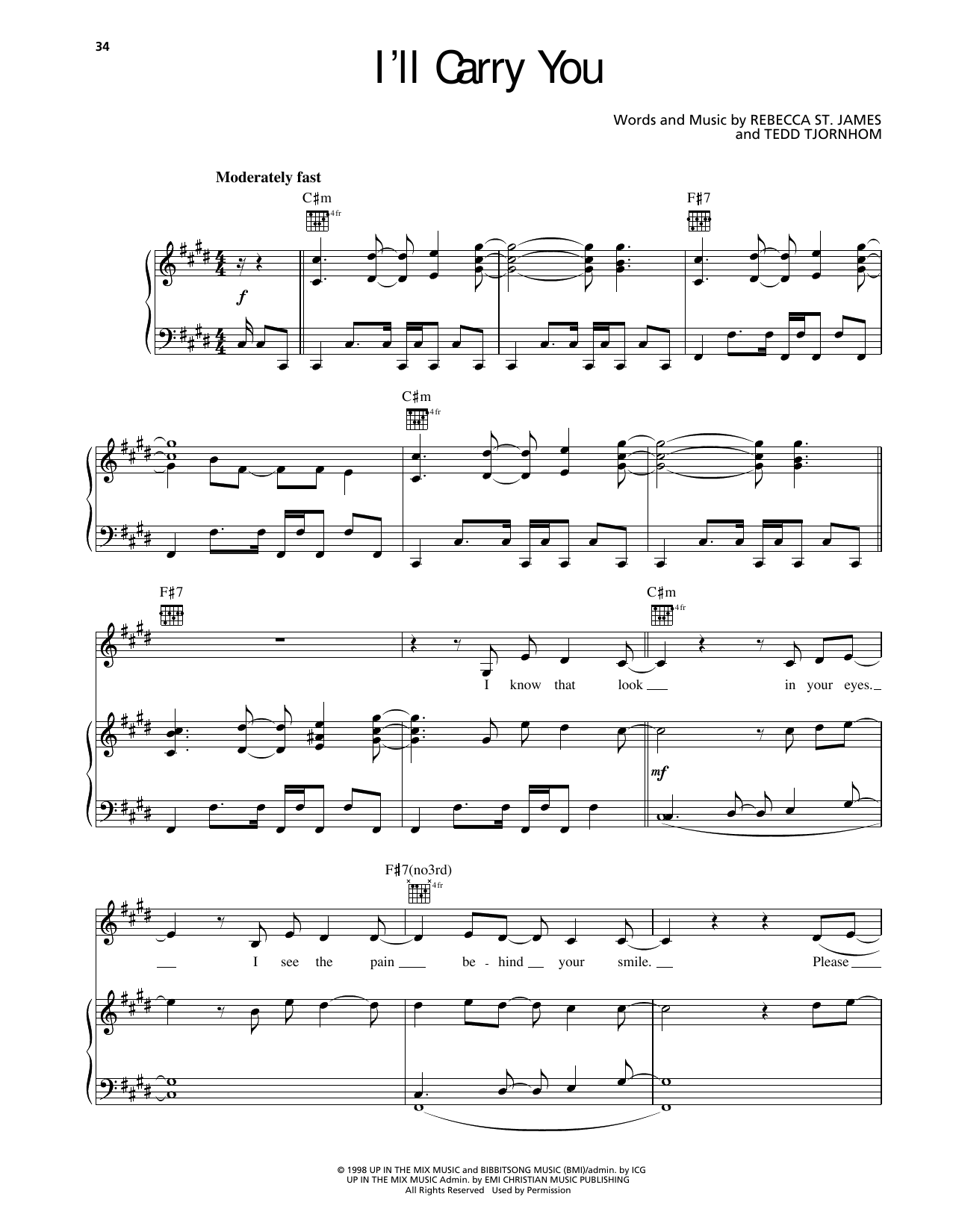 Produktgalerie: Seite 1 von 1 I'll Carry You, Rebecca St. James, Gesang, Gitarre, Klavier