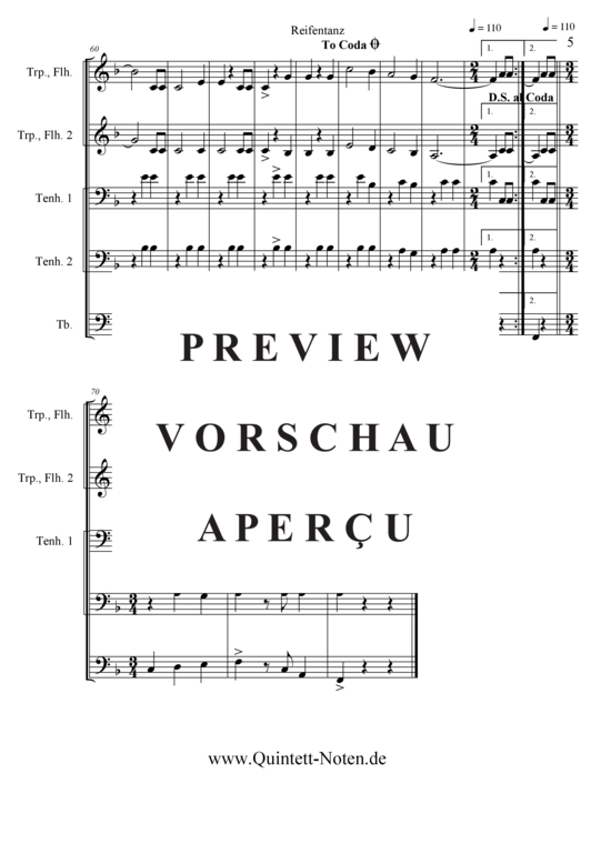 Produktgalerie: Seite 6 von 20 Reifentanz , , (Quintett: jede Stimme in C/B/Es)