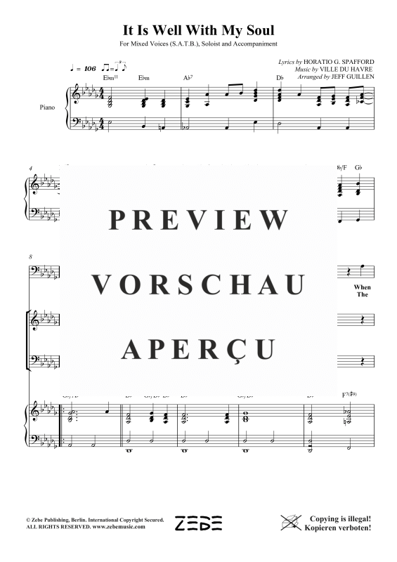 Produktgalerie: Seite 6 von 8 It Is Well With My Soul, , Gemischter Chor SAB, Bariton Solo und Klavier