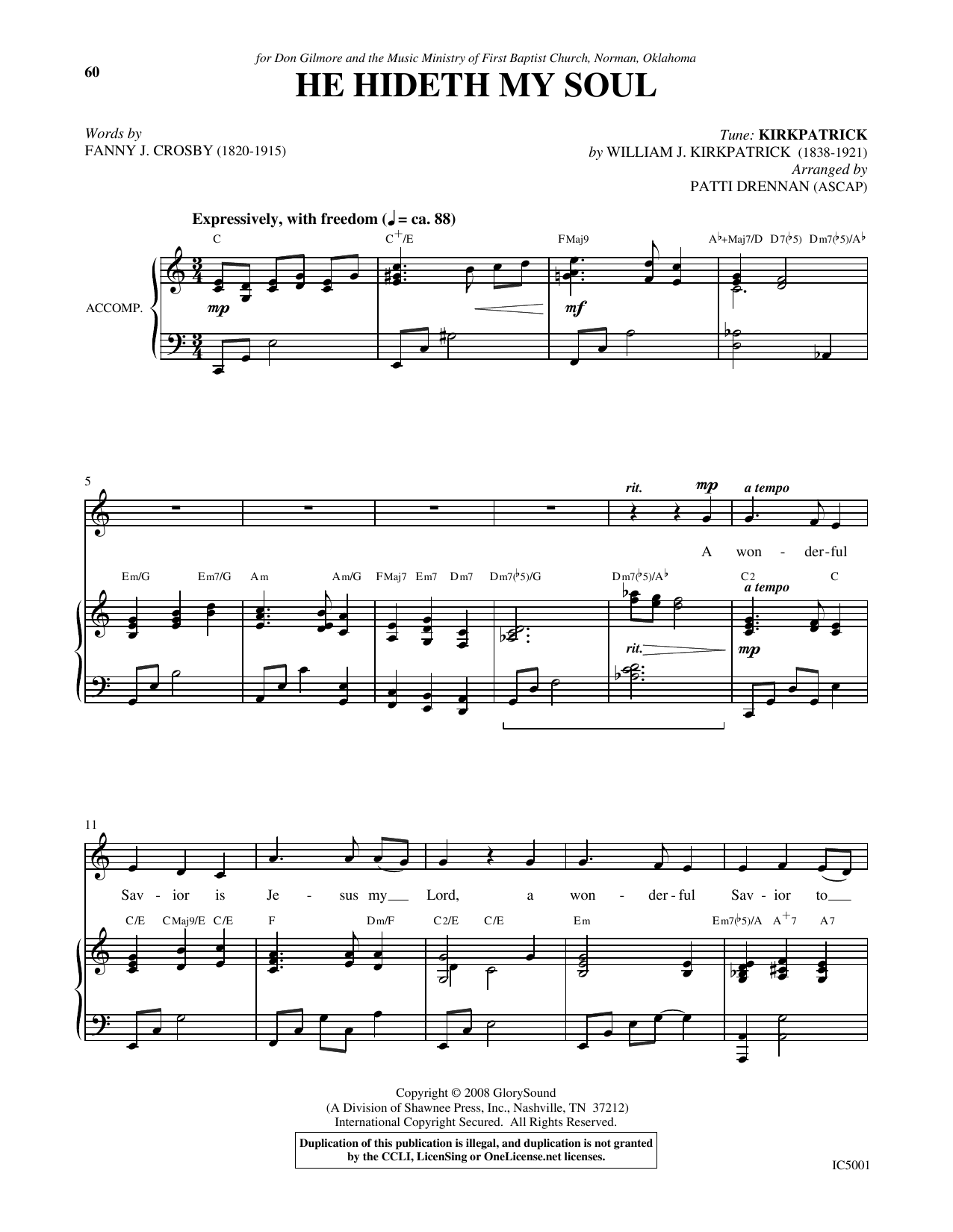 Produktgalerie: Seite 1 von 1 He Hideth My Soul, Patti Drennan, Gesang, Klavier