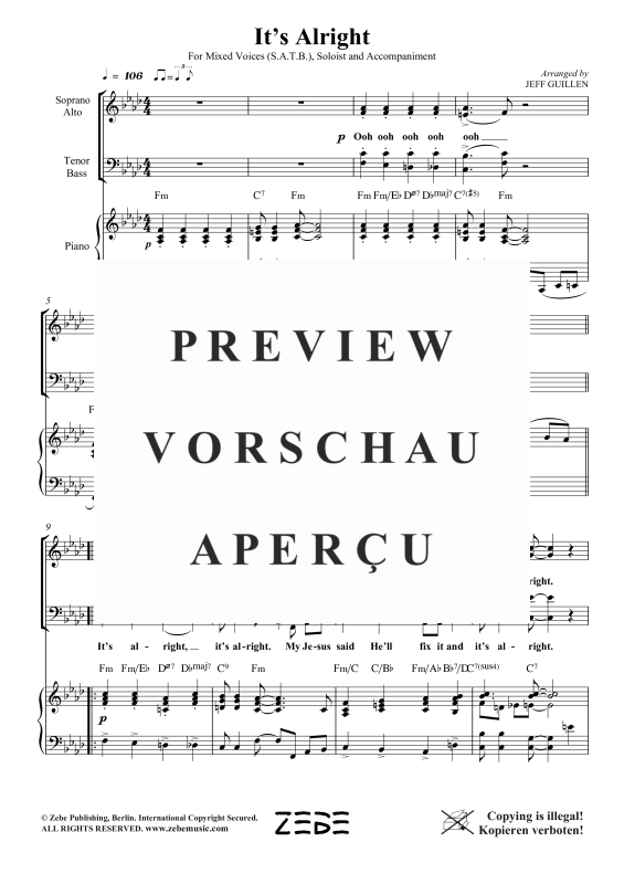 Produktgalerie: Seite 7 von 11 It´s Alright, , Gemischter Chor SAB und Klavier