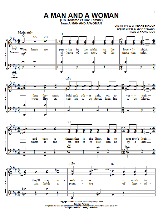 Product gallery: Page 1 of 1 A Man And A Woman (Un Homme Et Une Femme) (arr. Gary Meisner), Francis Lai