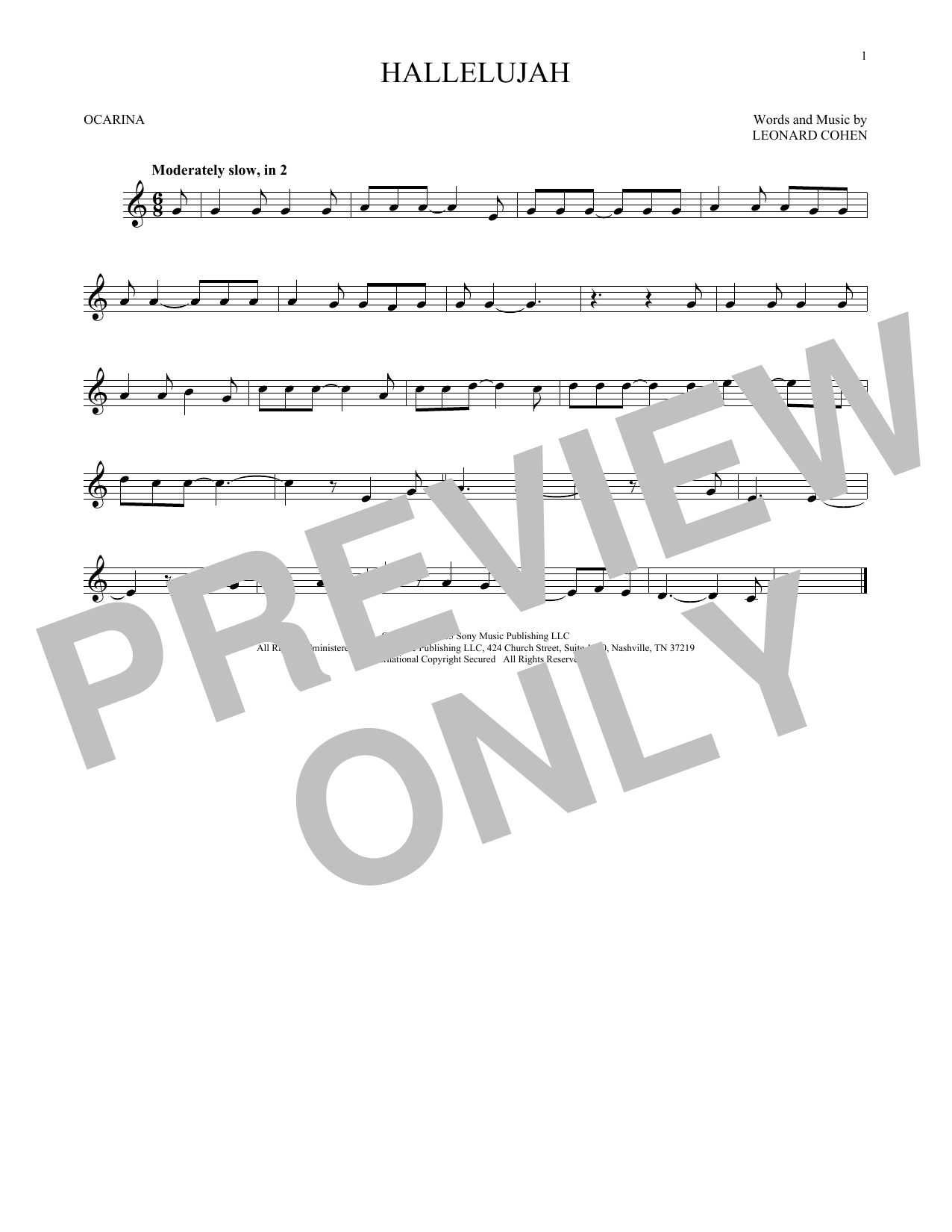 Product gallery: Page 1 of 1 Hallelujah, Leonard Cohen