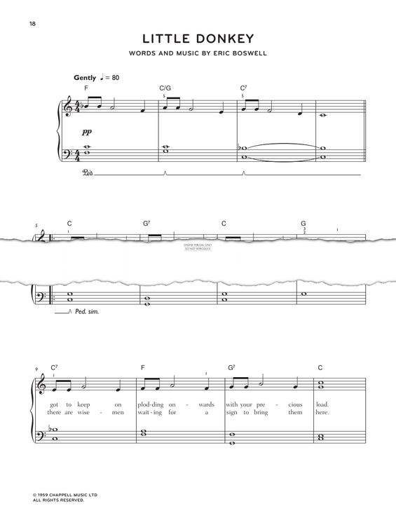 Produktgalerie: Seite 1 von 1 Little Donkey, Eric Boswell, Klavier