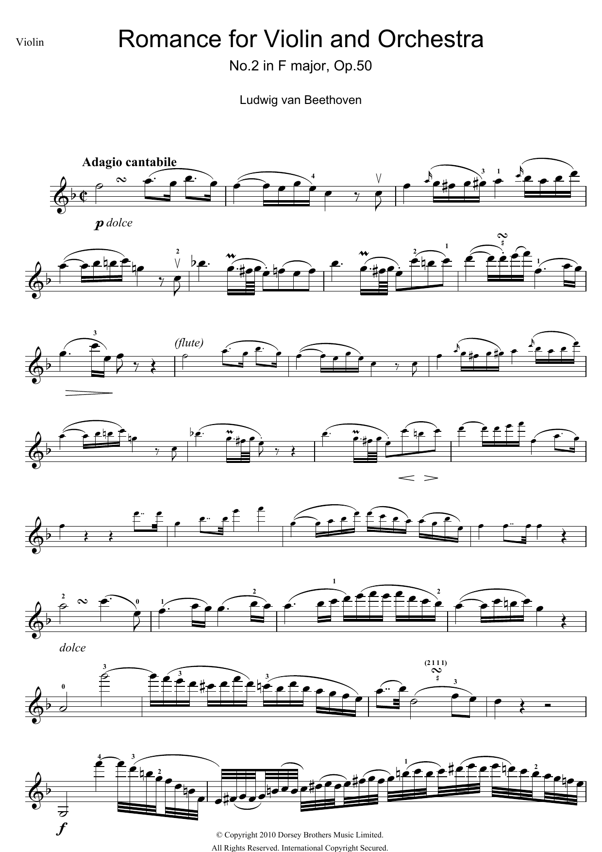 Product gallery: Page 1 of 1 Romance For Violin And Orchestra, No.2 In F Major, Op.50, Ludwig Van Beethoven