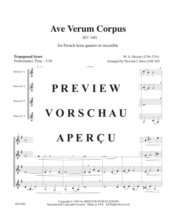 Produktgalerie: Seite 4 von 10 Ave Verum Corpus , , (4 Hörner)